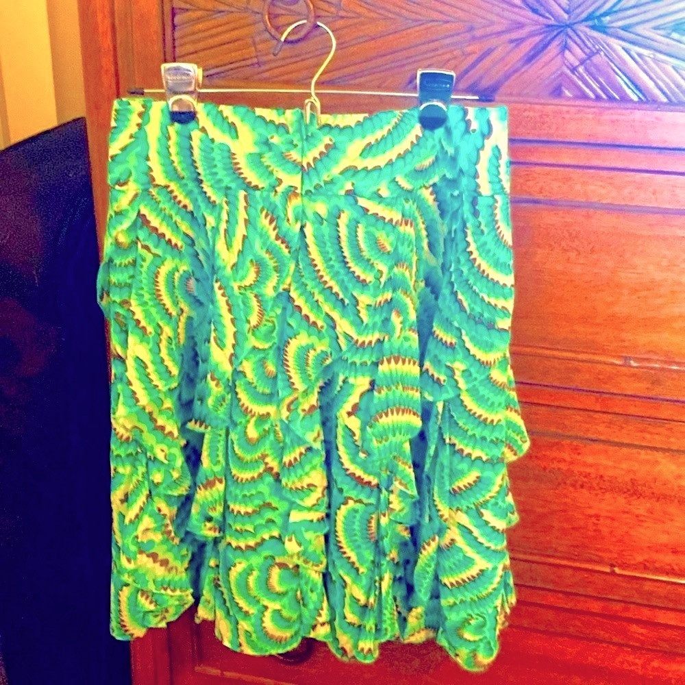 Turquoise Green Knee-Length Skirt (4)